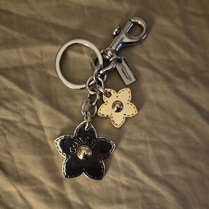Coach Silver and Gold Floral Key Holder